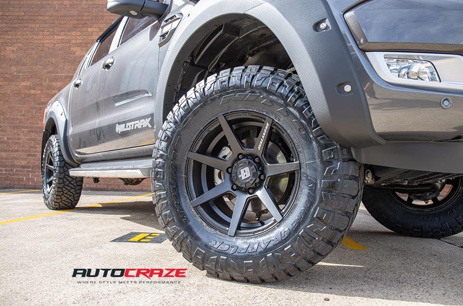 FORD RANGER AVALANCHE MATTE BLACK MILLED FONT